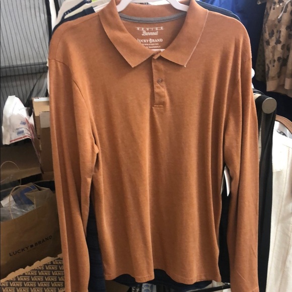 Lucky Brand Burnt Orange Polo Shirt Casual Comfort - Picture 1 of 4